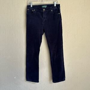 Lauren Ralph Lauren blue‎ corduroy classic straight pant size 10